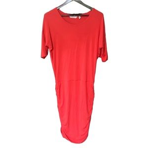 Athleta side ruched dress modal, wool and spandex blend